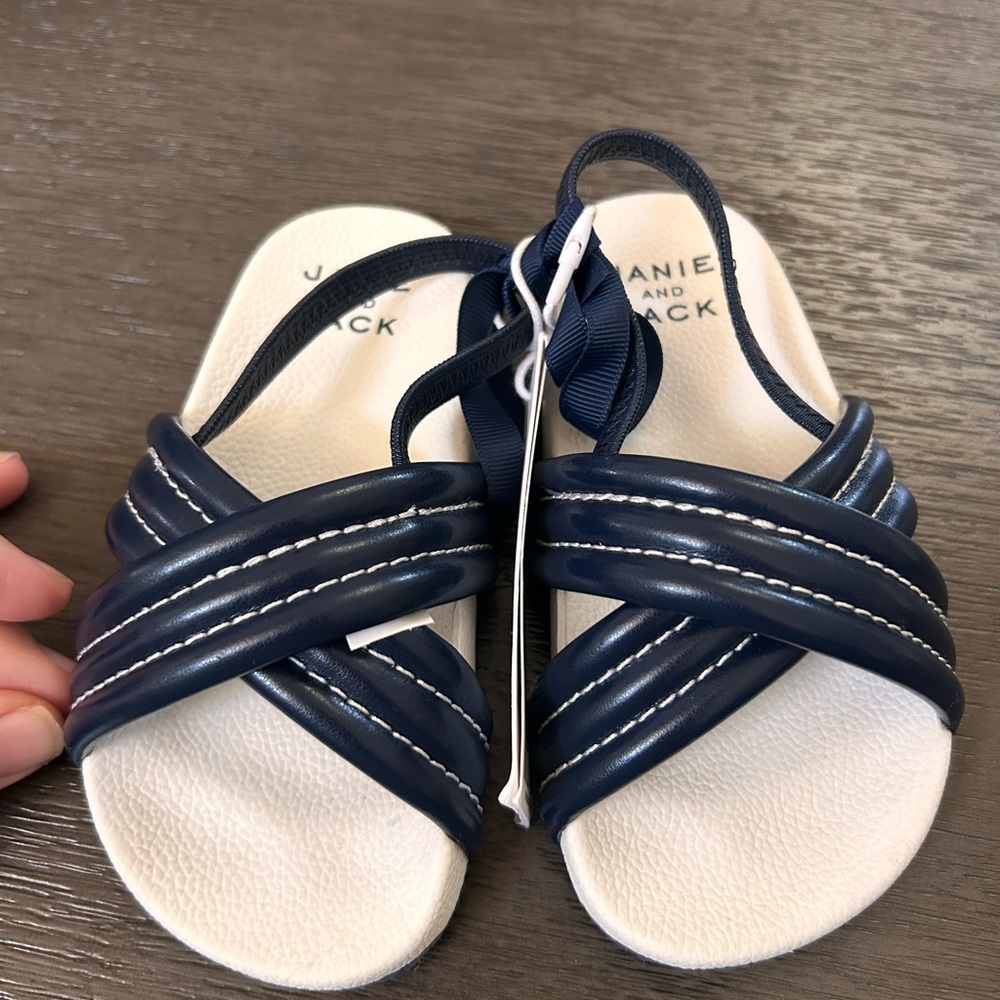Janie and Jack Dark Blue Kids Sandals